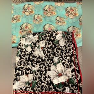 NEW WITH TAG 100% SILK TALBOTS SCARF & FUN SKULL SCARF.